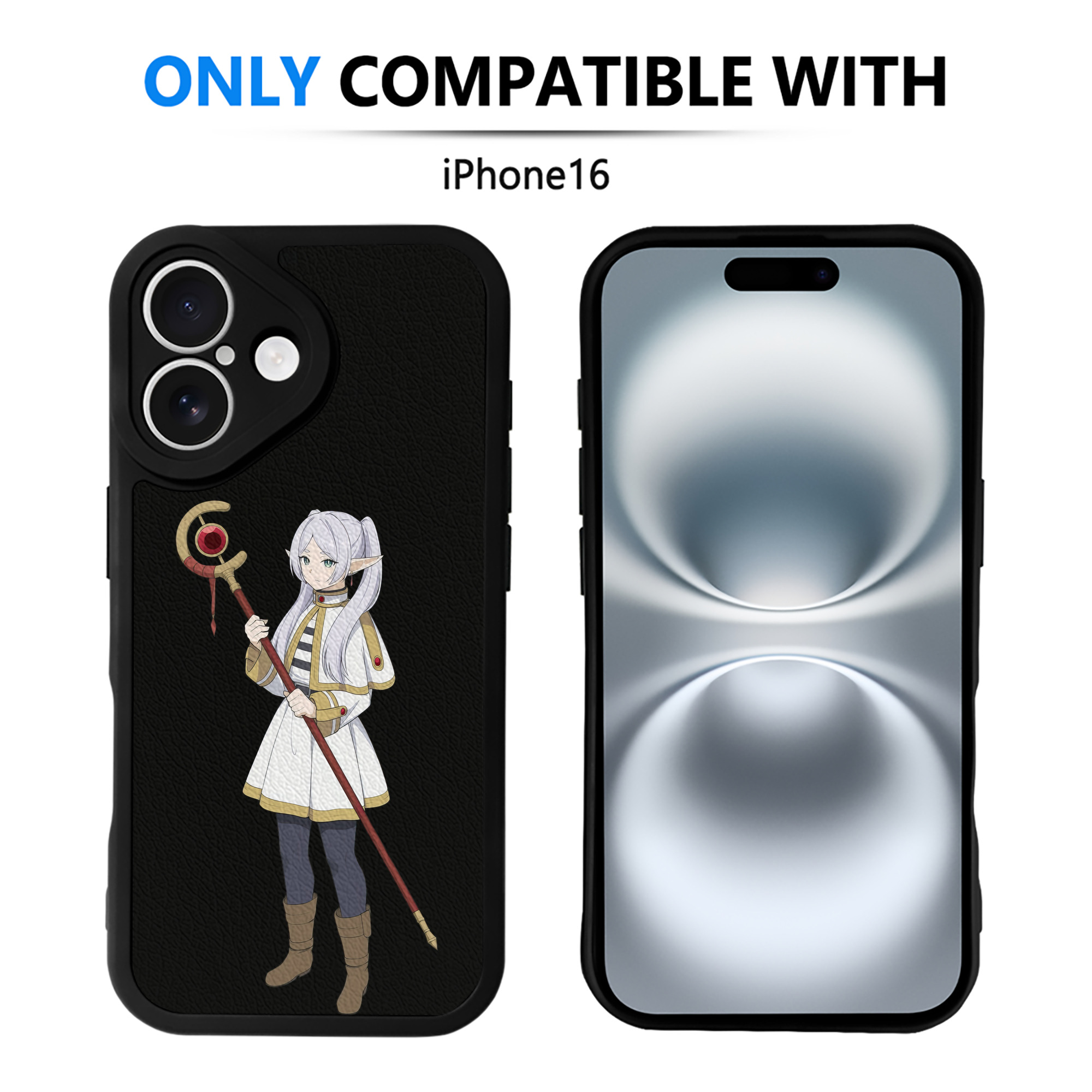 （画像用） 葬送のフリーレン Frieren 【iPhone 16シリーズ対応】シリコンスマホケース（レザー調） 材質：シリコン